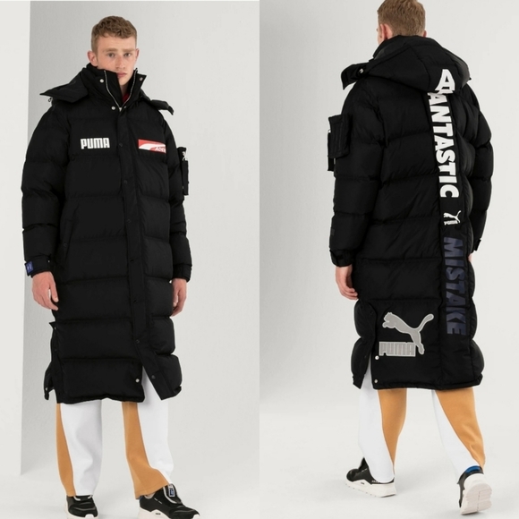 PUMA x ADER ERROR Hooded Button-Up Unisex Padded Down Coat - Picture 1 of 10